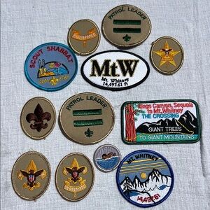 Boy Scout patches (8)and (3) Mount Whitney’s patches.